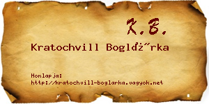 Kratochvill Boglárka névjegykártya
